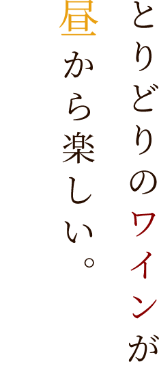 とりどりのワインが